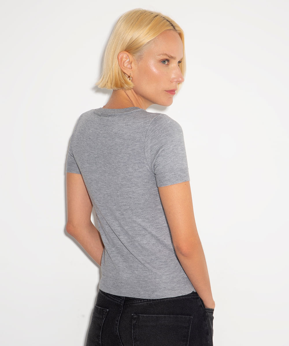 blusa de tricot mindset cinza