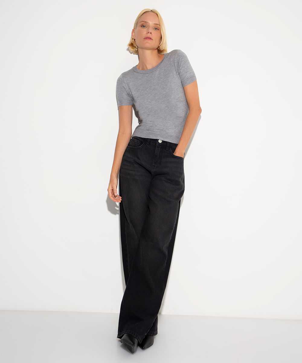 blusa de tricot mindset cinza