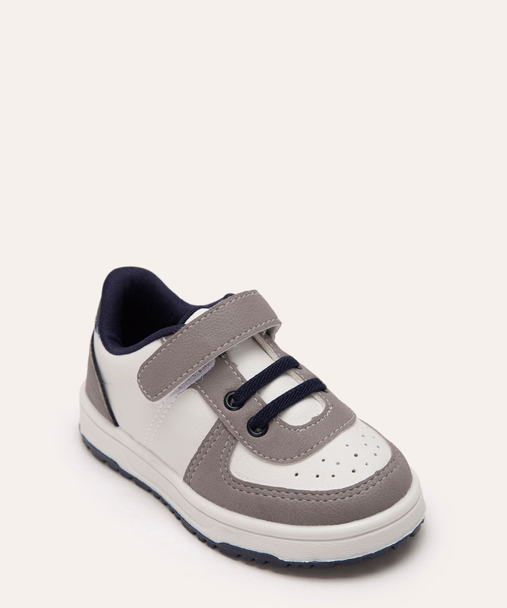 tênis infantil com velcro cinza