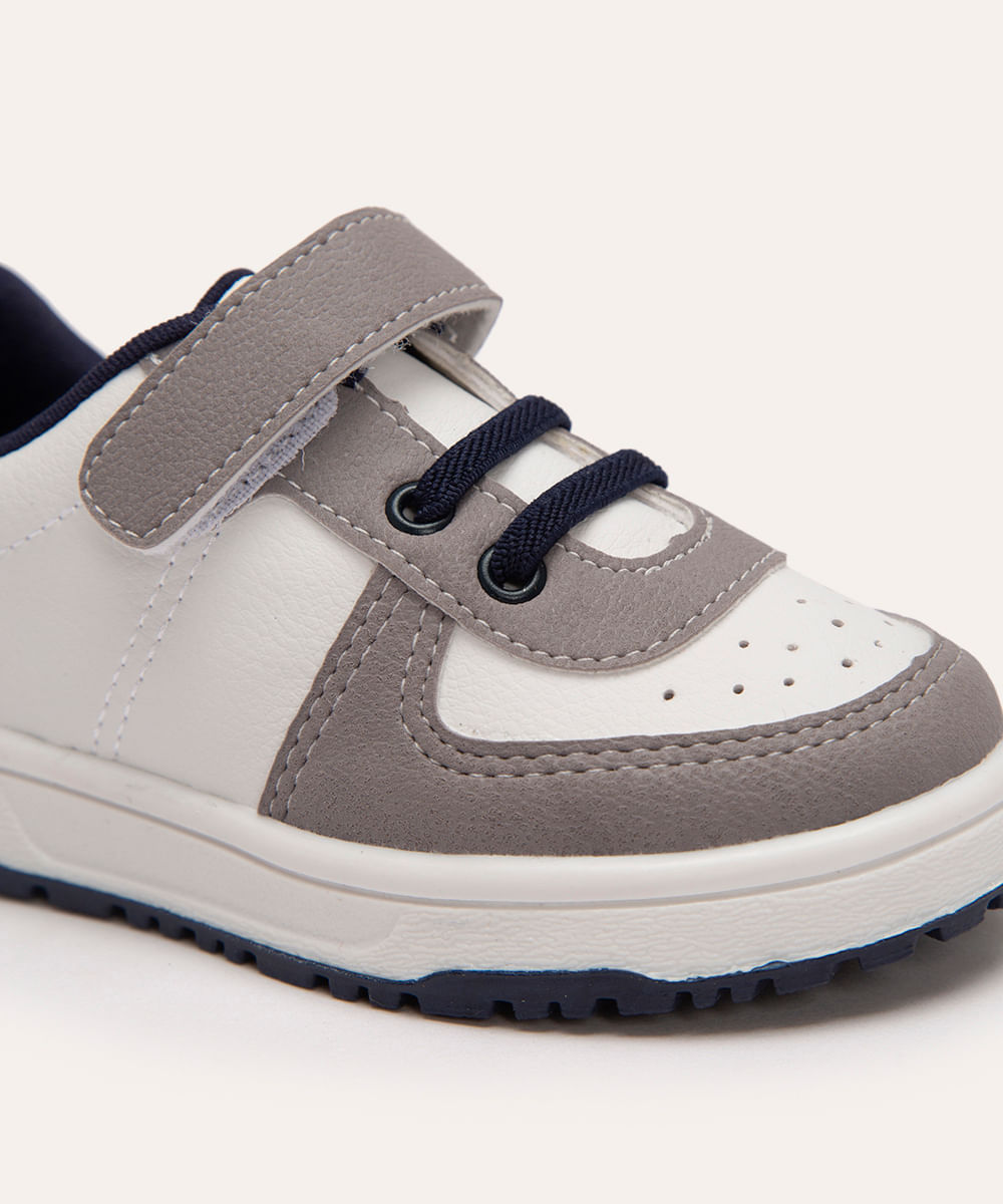 tênis infantil com velcro cinza