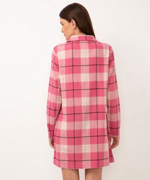 camisola de algodão americana xadrez rosa