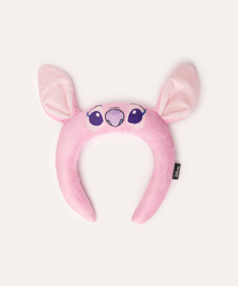 tiara de pelúcia angel rosa