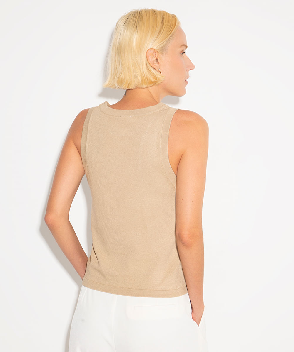 regata de viscose mindset canelada bege