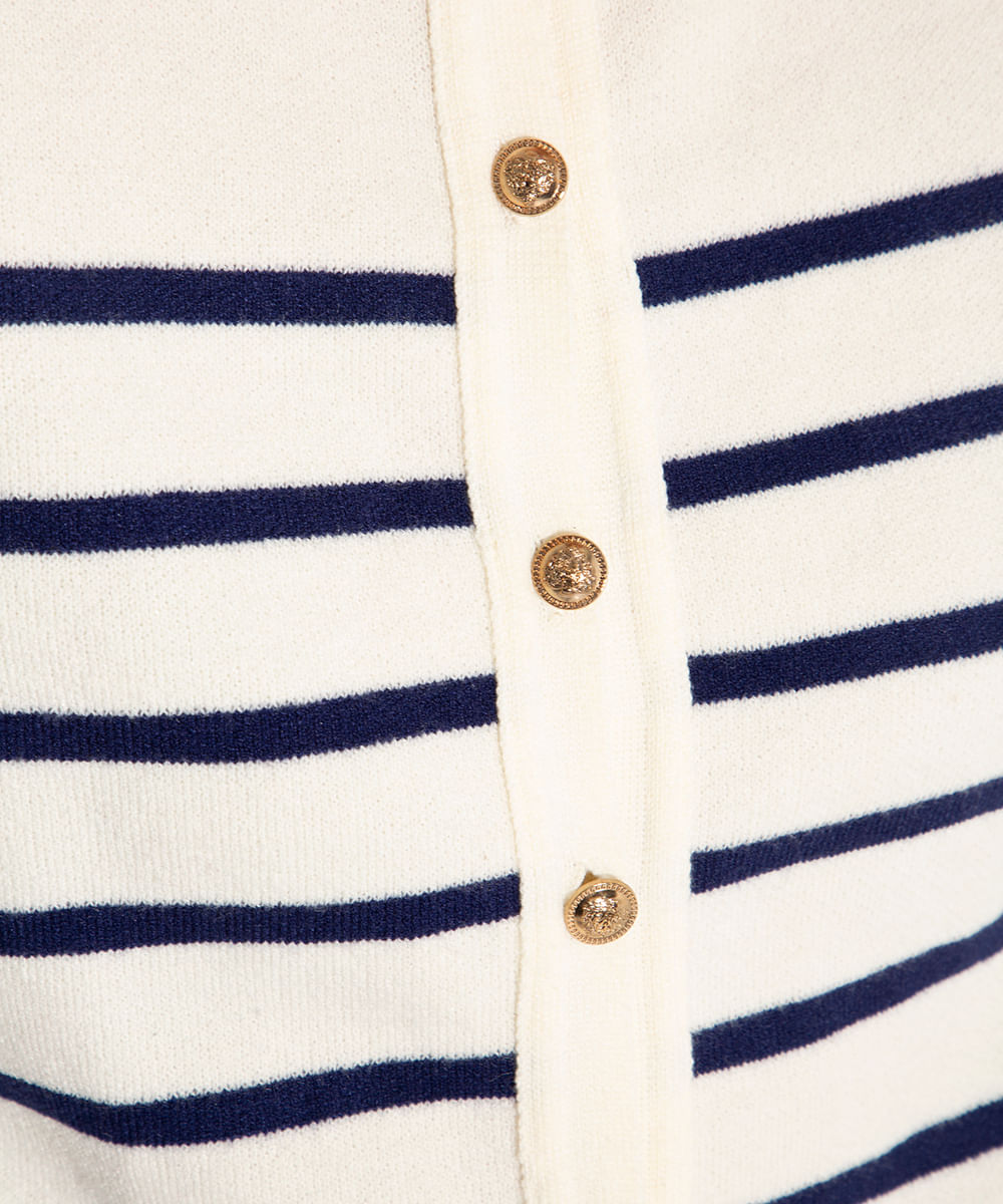 cardigan de tricot mindset listrado off white