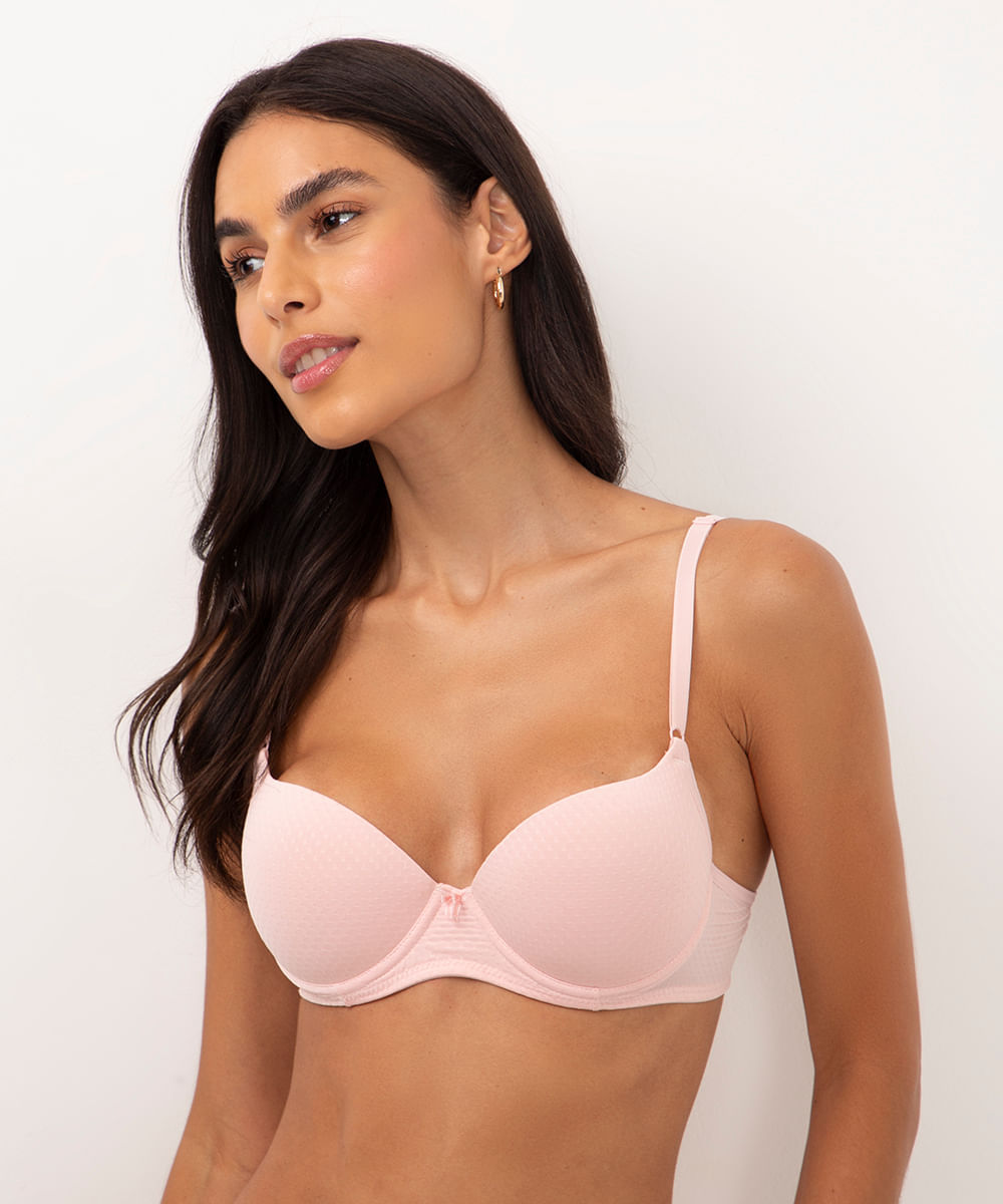 kit 2 sutiãs meia taça com bojo preto e rosa