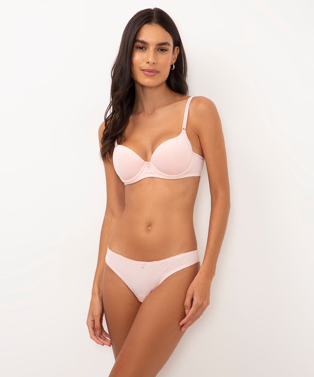 kit 2 sutiãs meia taça com bojo preto e rosa