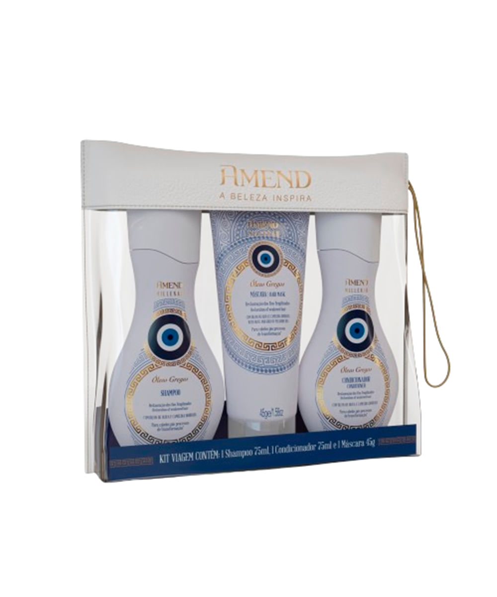 kit viagem amend miniaturas linha tratamento capilar óleos gregos