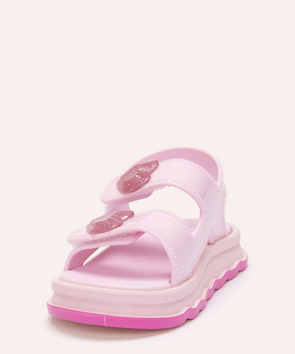 sandália infantil coração zaxy nina lilás