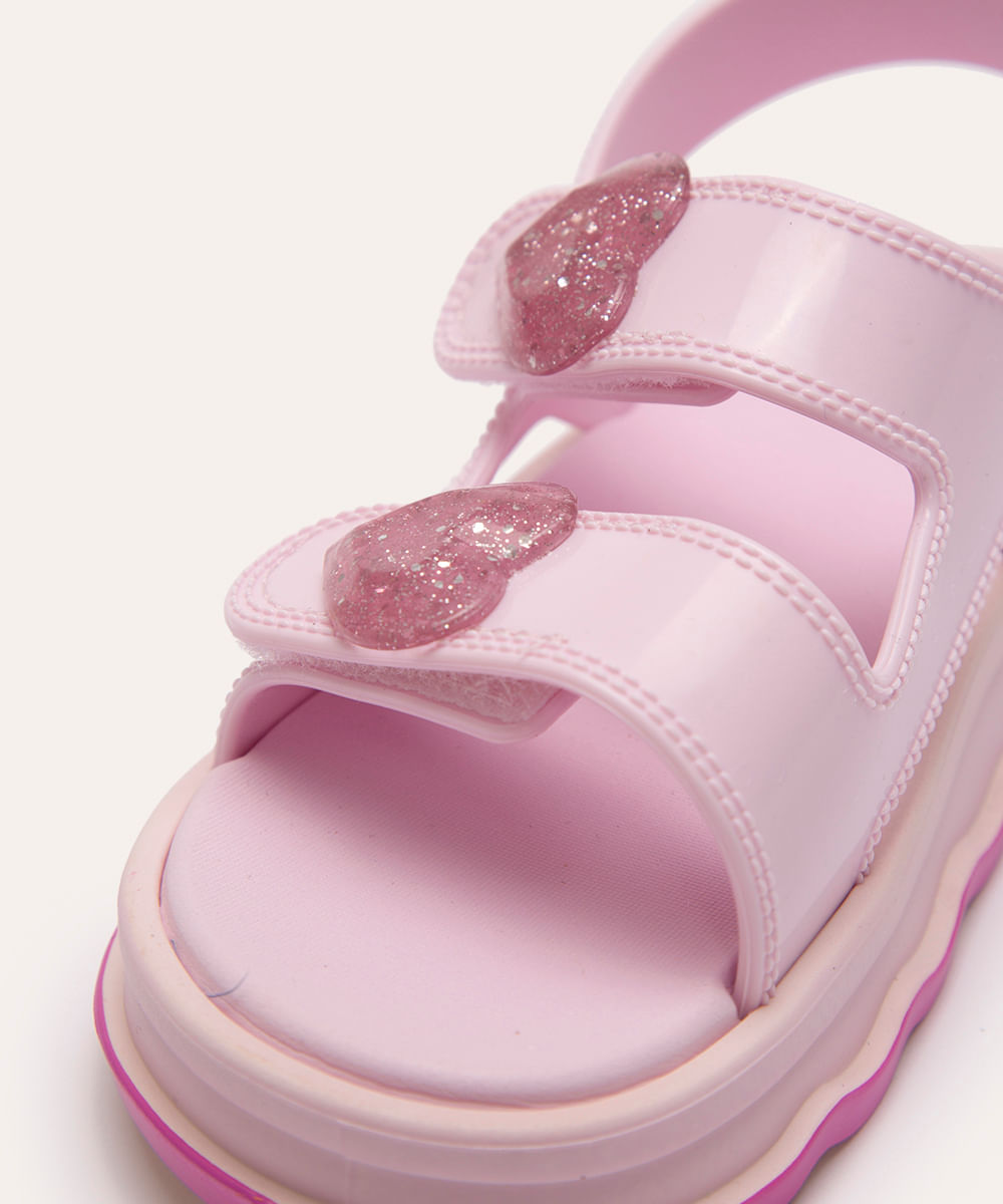 sandália infantil coração zaxy nina lilás