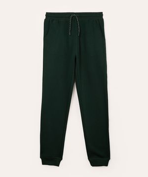 calça jogger de moletom infantil verde escuro