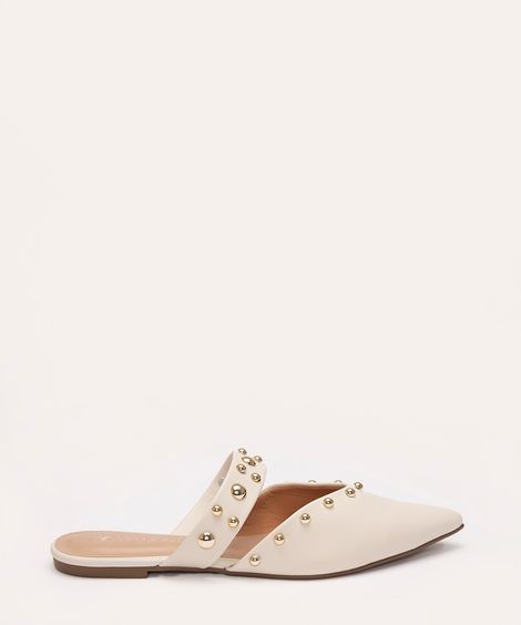 mule com tachas via uno off white