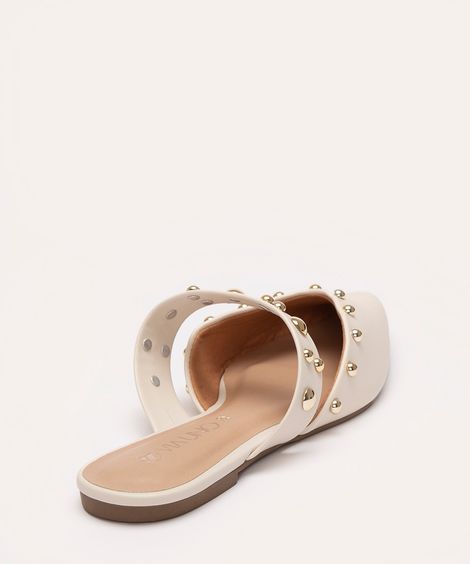 mule com tachas via uno off white