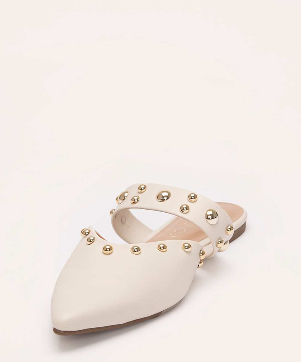 mule com tachas via uno off white
