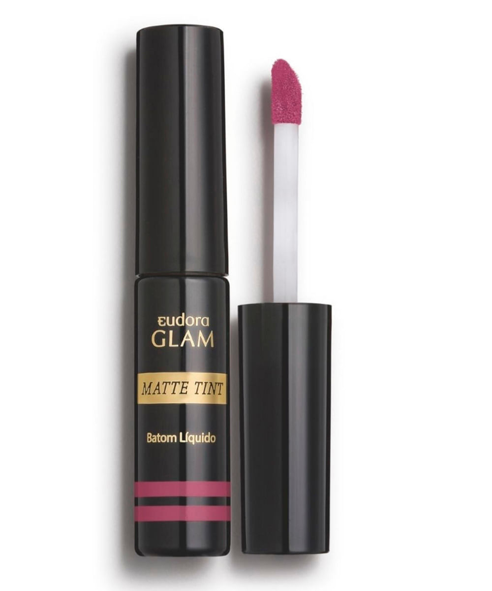 eudora glam batom líquido matte tint fúcsia sutil