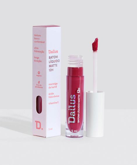 batom líquido matte dailus 12h fucsia