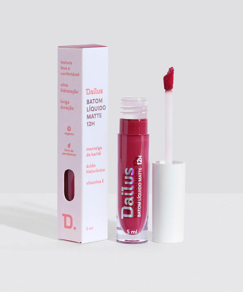 batom líquido matte dailus 12h fucsia