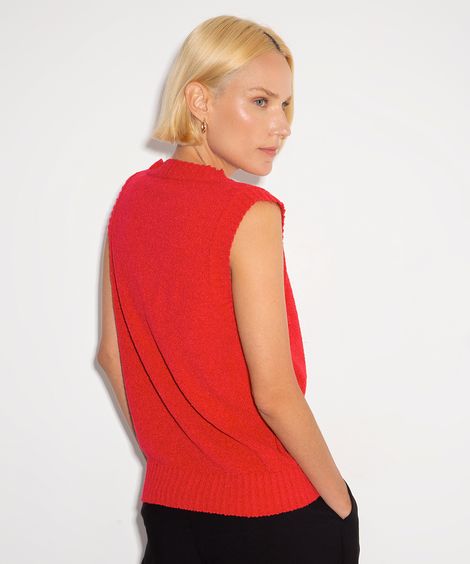colete de tricot mindset vermelho