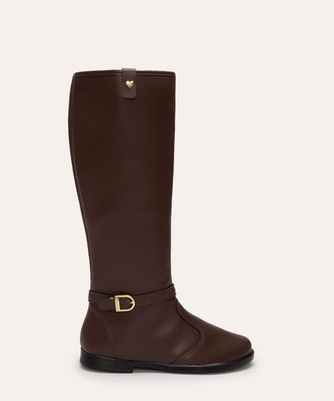 bota infantil cano longo molekinha com fivela marrom