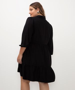 vestido de viscose chemise plus size preto