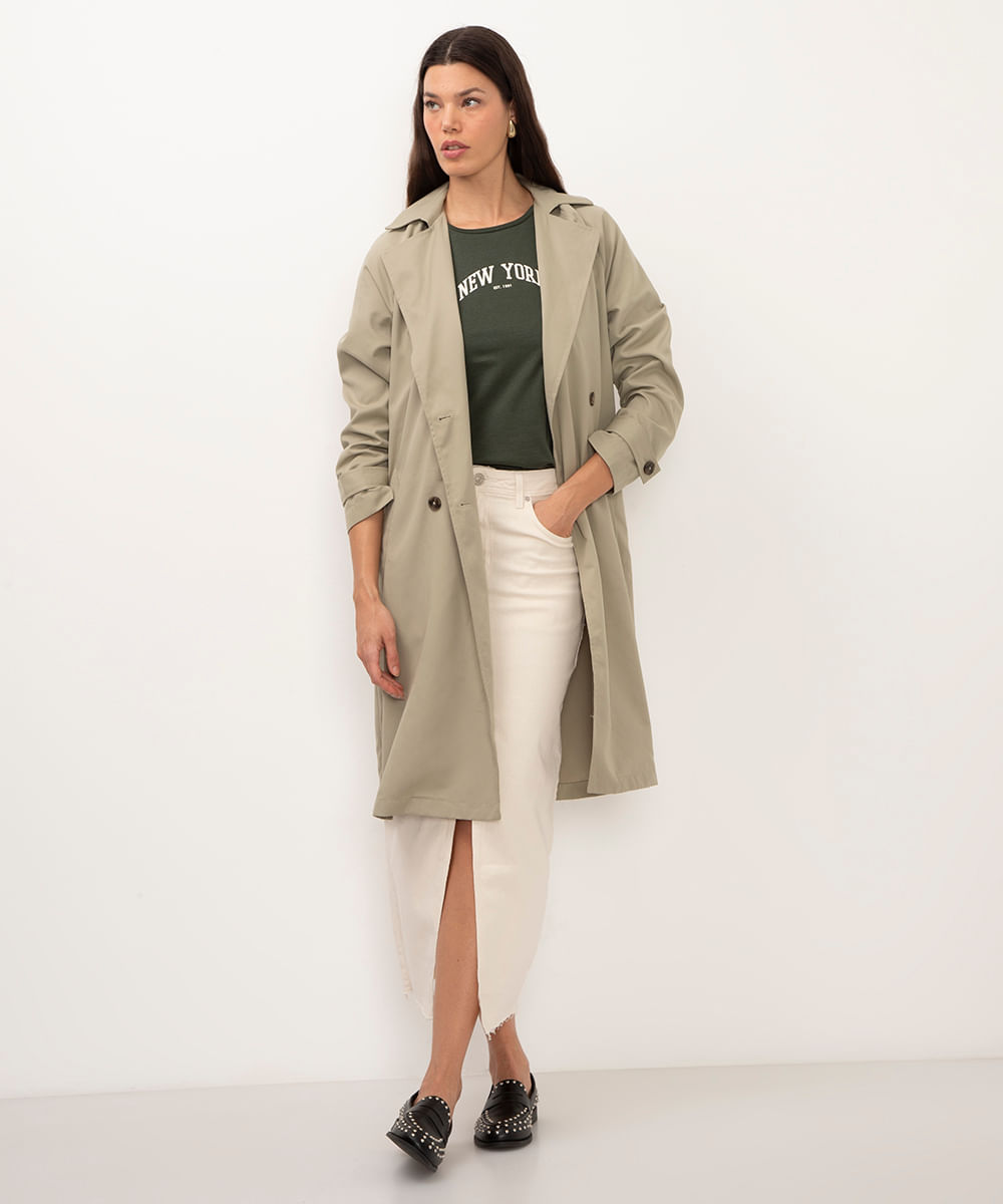 camiseta de algodão new york verde militar