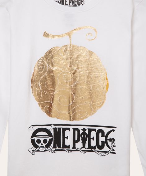 blusa infantil de algodão manga longa one piece branco