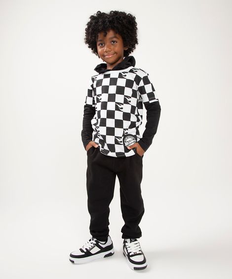 calça jogger de moletom infantil - preto