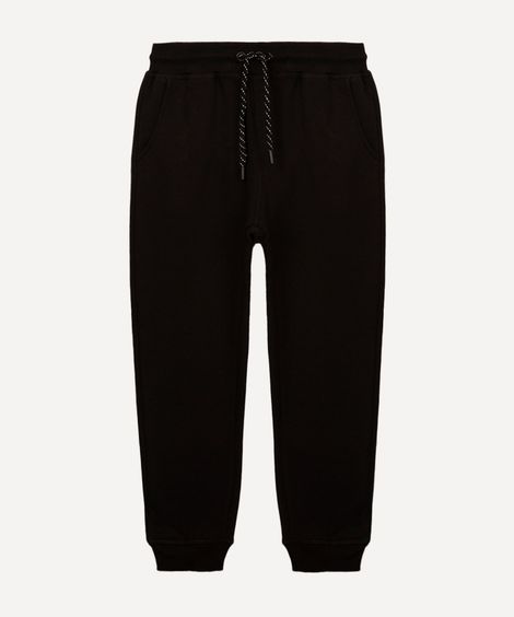 calça jogger de moletom infantil - preto
