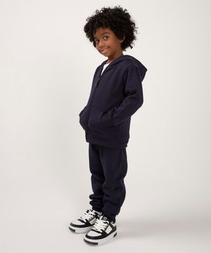 calça jogger de moletom infantil - azul marinho