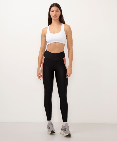 calça legging com recorte cintura alta preto