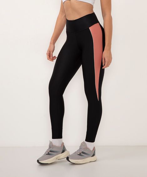 calça legging com recorte cintura alta preto