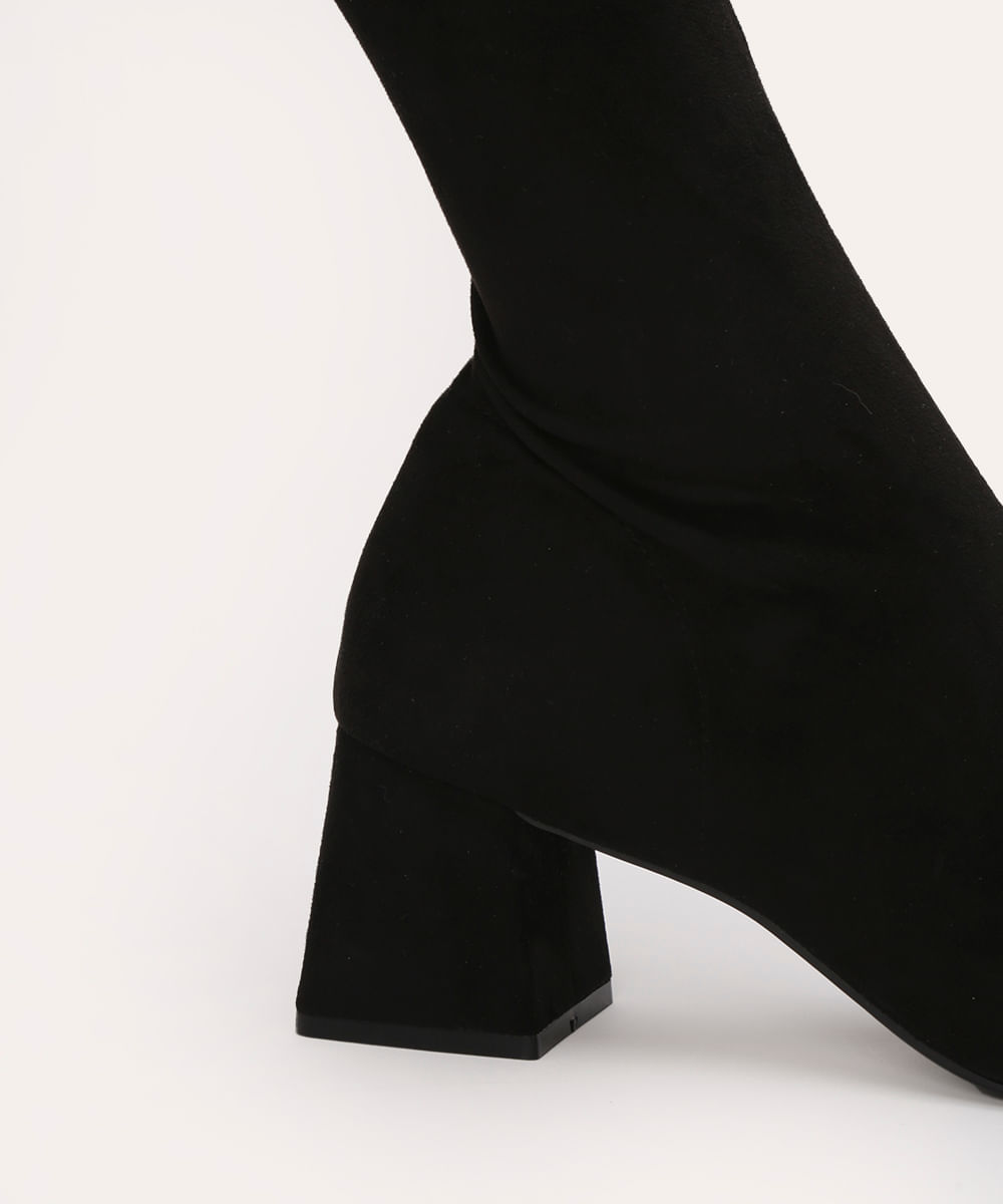 bota over the knee salto baixo oneself preto