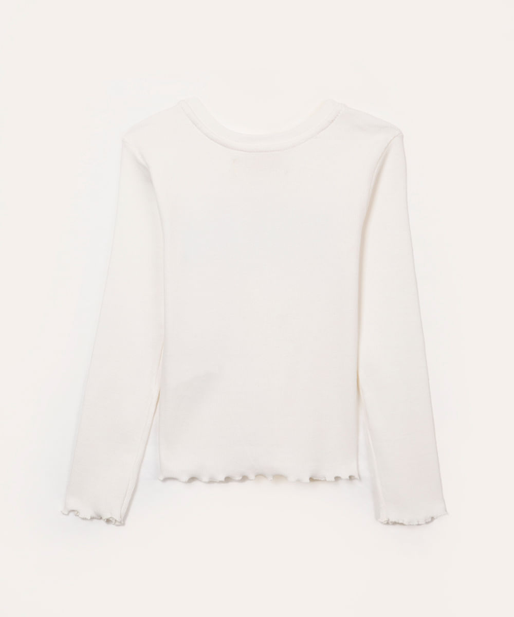 blusa infantil manga longa dream off white