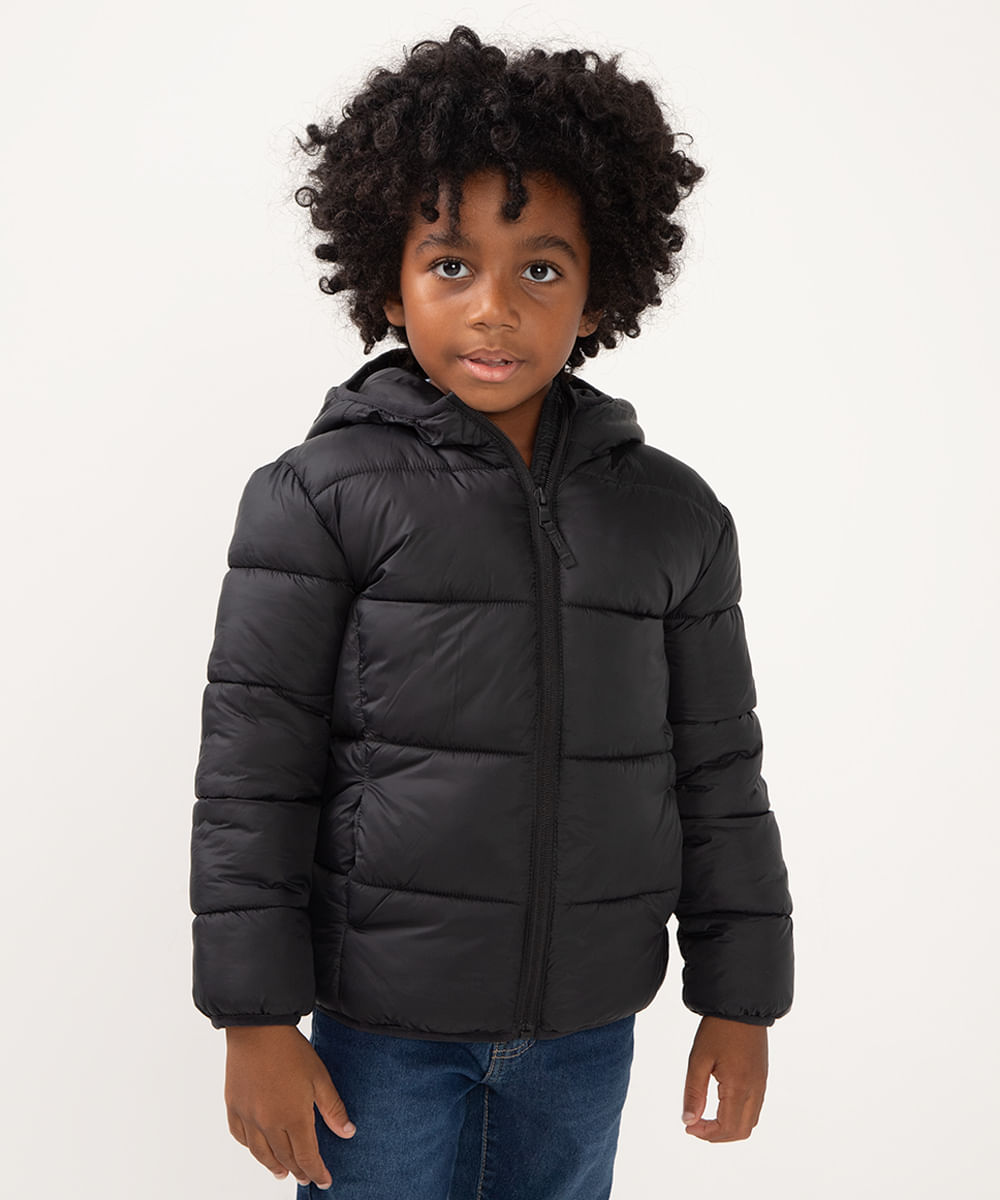 jaqueta puffer infantil - preto
