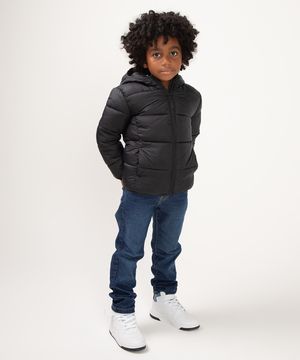 jaqueta puffer infantil preto