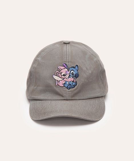 boné de sarja infantil angel e stitch cinza