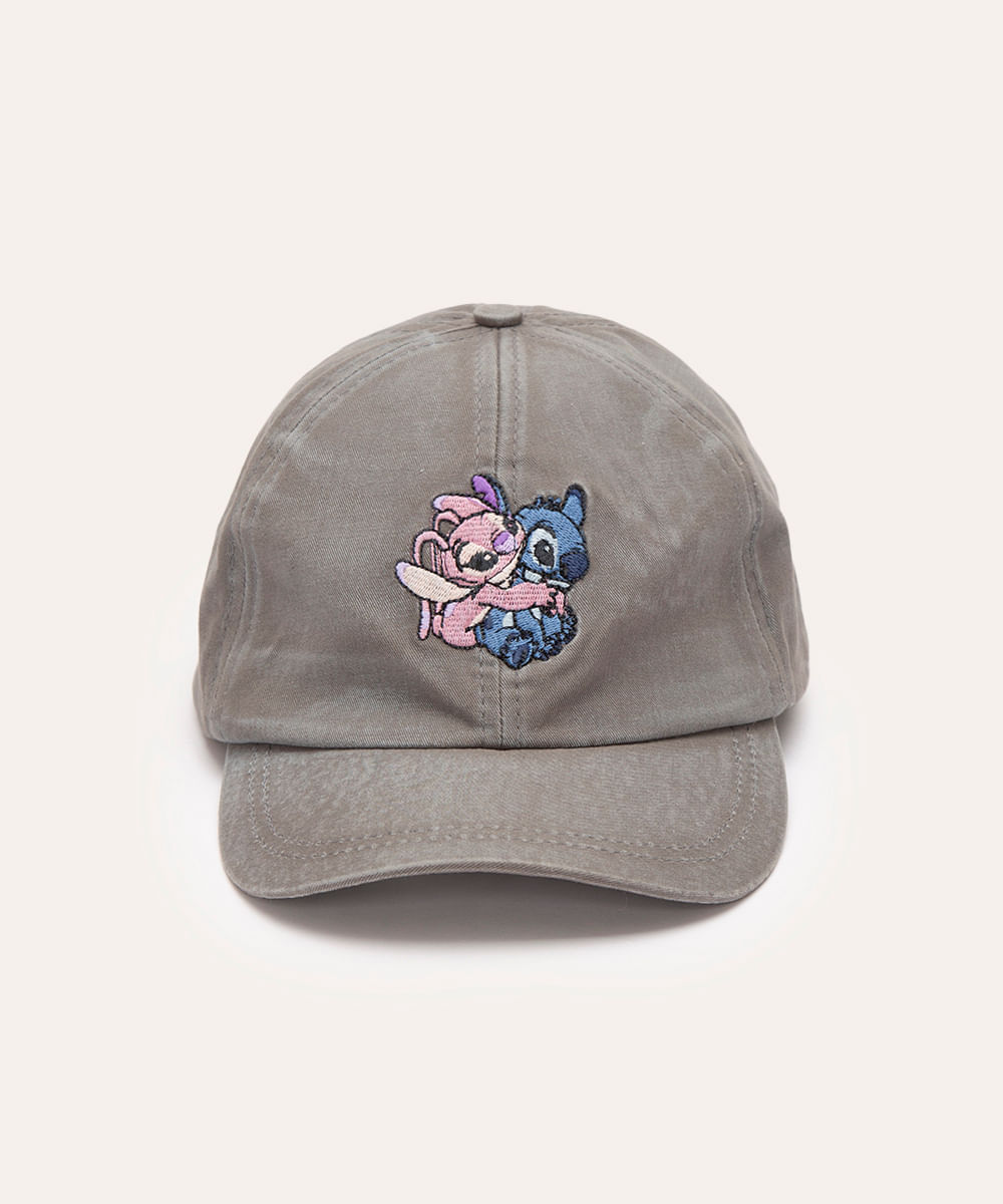 boné de sarja infantil angel e stitch cinza