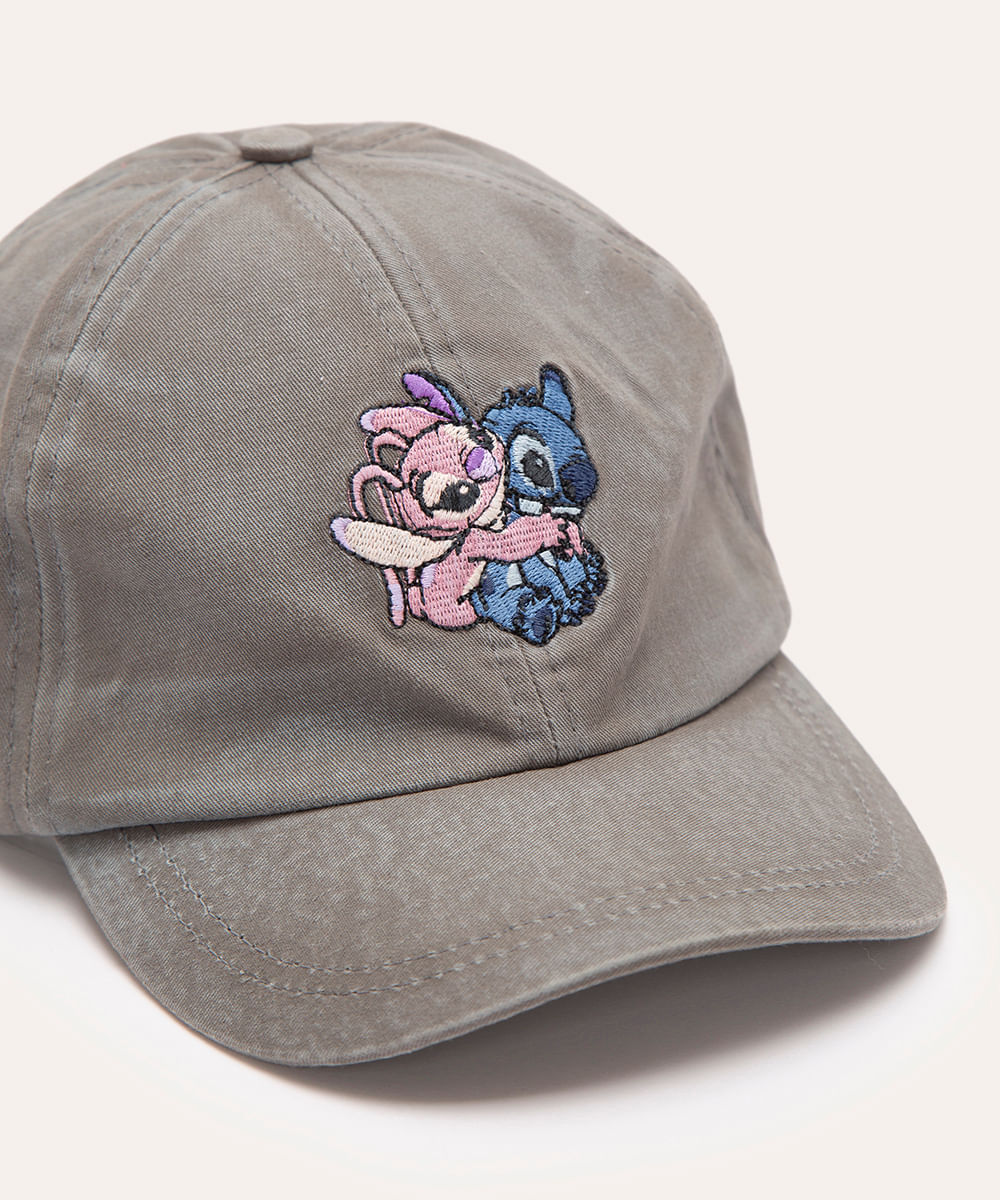 boné de sarja infantil angel e stitch cinza