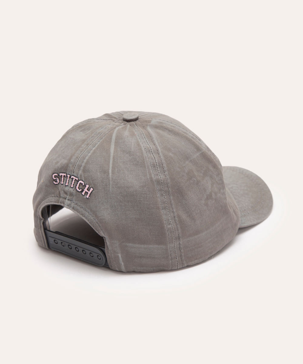 boné de sarja infantil angel e stitch cinza