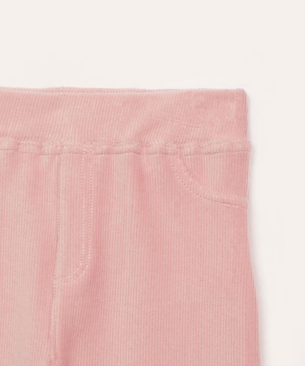 calça legging infantil aveludada rosa