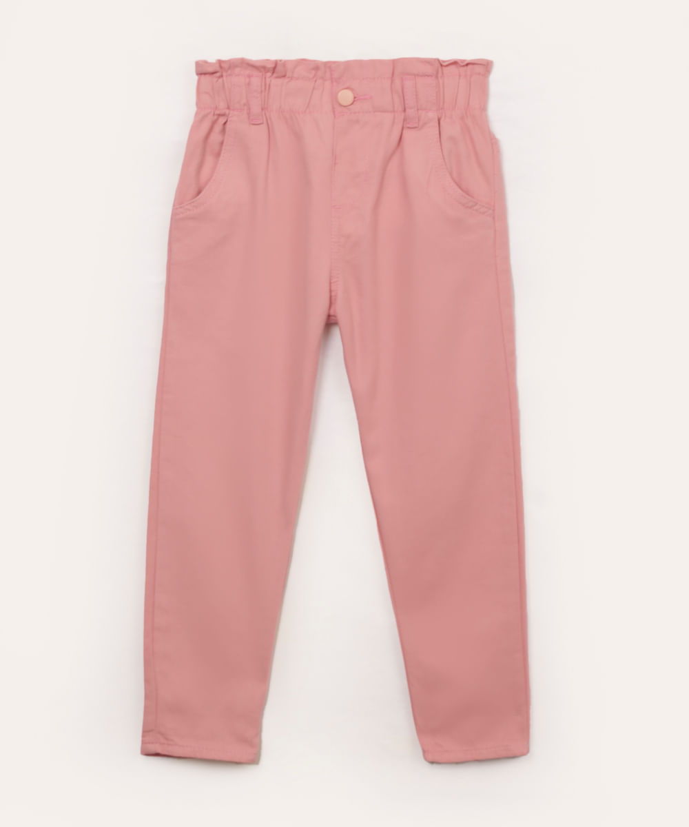 calça infantil de sarja clochard rosa