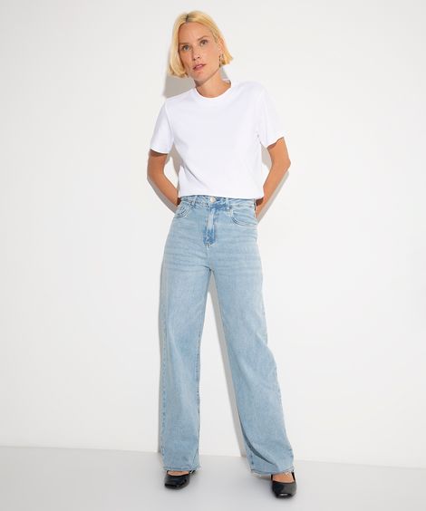 calça jeans new york cintura alta mindset azul