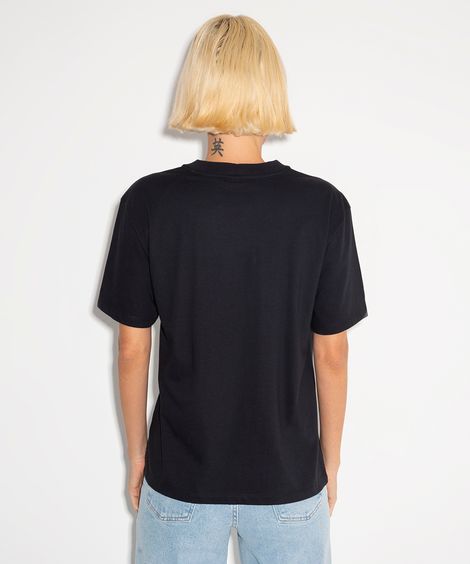 camiseta básica de algodão mindset preta