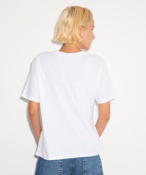 camiseta básica de algodão mindset off white