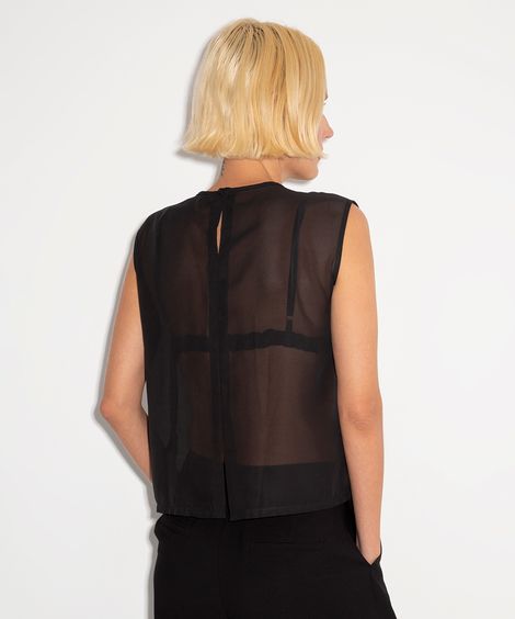 blusa transparência mindset preta
