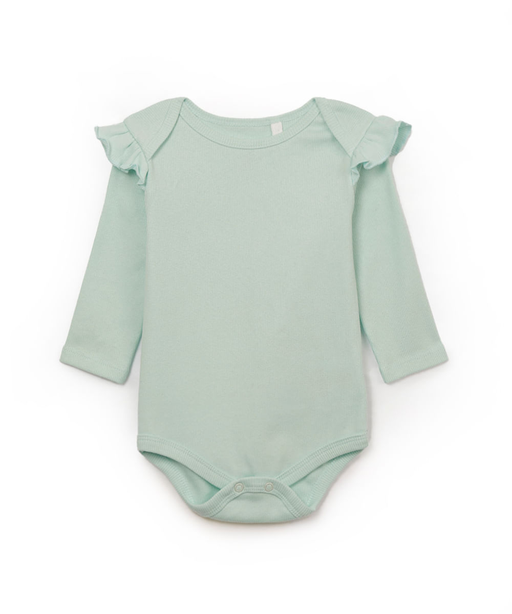 body de algodão infantil com babado azul