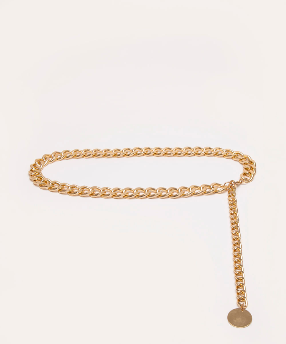 cinto de corrente grossa dourado