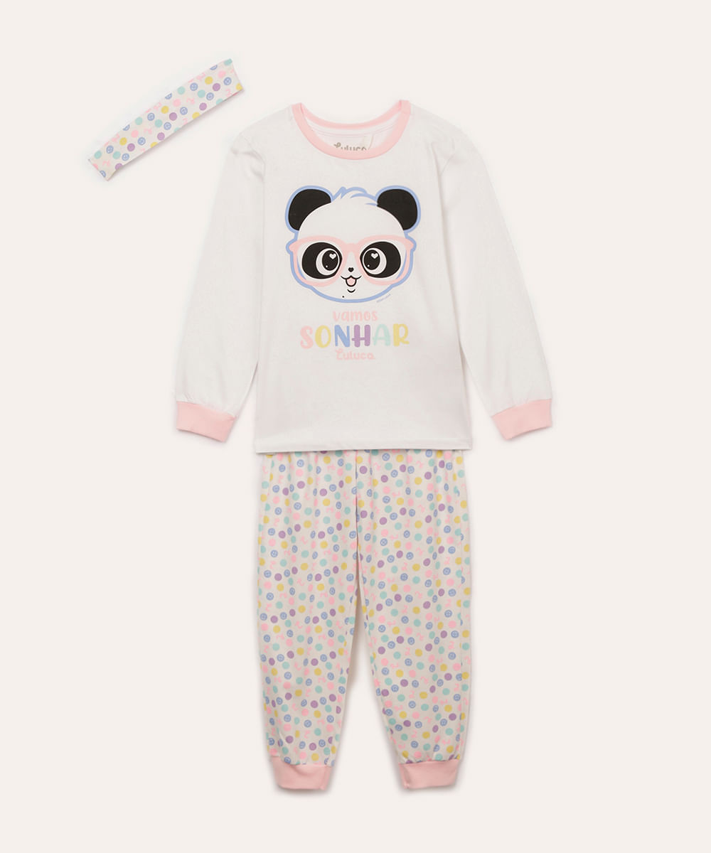 pijama de algodão infantil luluca off white