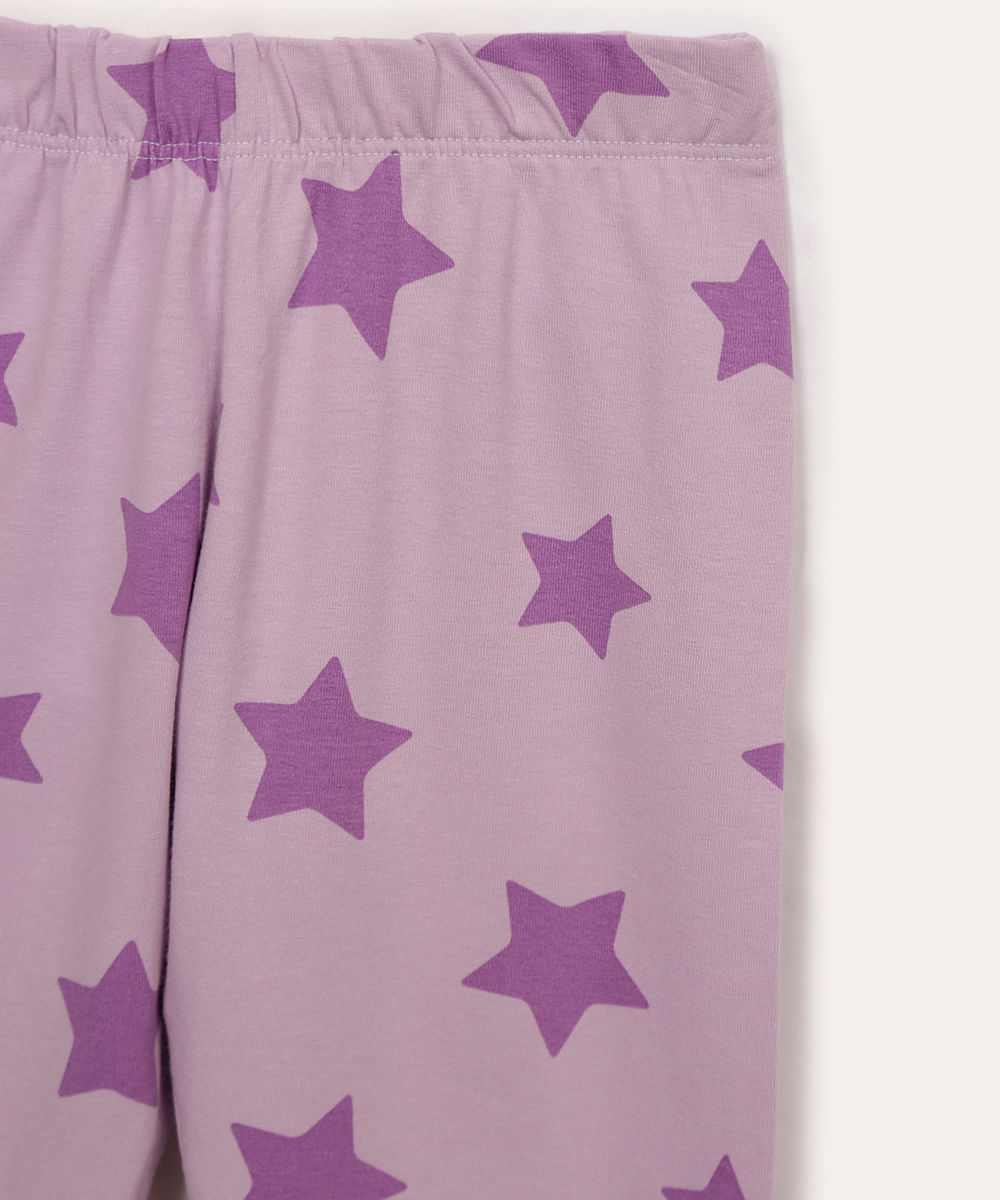 conjunto de algodão infantil unicórnio e estrelas off white