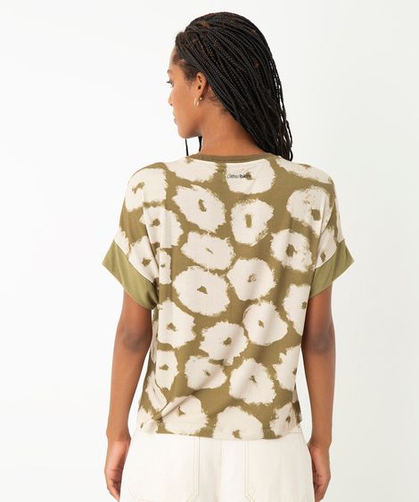 blusa de viscose rosa verde clarisse romeiro verde militar