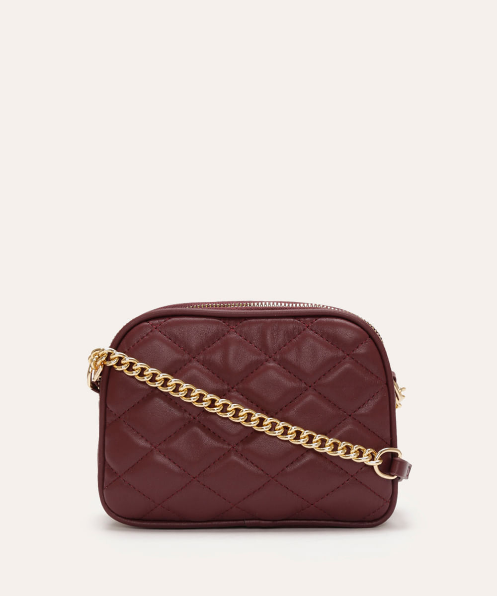 bolsa transversal matelassê vinho